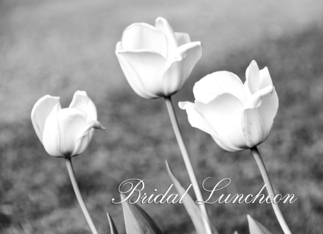 Bridal Luncheon Invitation Card - Black and White Tulips