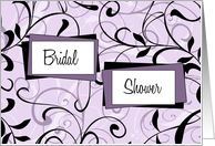 Bridal Shower Invitation Card - Purple and Black Swirls card