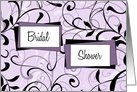 Bridal Shower Invitation Card - Purple and Black Swirls card