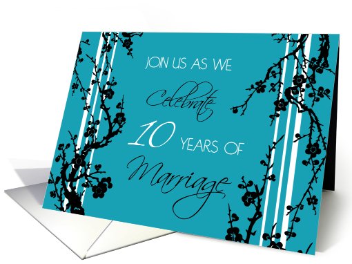 10th Anniversary Party Invitation Card - Turquoise and... (655914)