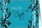 Save the Date Card - Turquoise and Black Floral card
