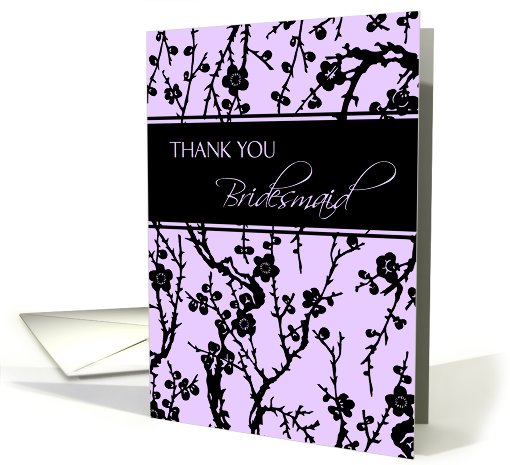 Bridesmaid Niece Thank You Card - Purple and Black Floral card