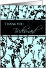 Thank You Daughter Bridesmaid Card - Turquoise and Black Floral card