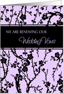 Wedding Vow Renewal Invitation Card - Purple and Black Floral card