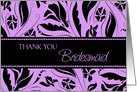 Thank You Sister Bridesmaid Card - Purple Black Floral card