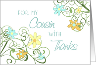 Thank You Maid of Honor Cousin Card - Garden Flowers card