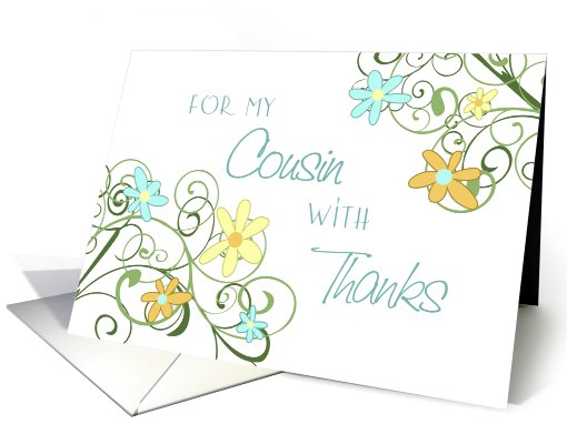 Thank You Matron of Honor Cousin Card - Garden Flowers card (662897)