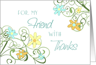 Thank You Matron of Honor Friend Card - Garden Flowers Floral card