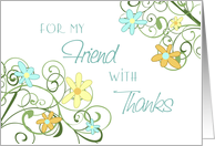 Thank You Chief Bridesmaid Friend Card - Garden Flowers card