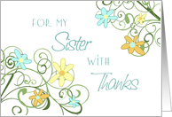 Thank You Maid of Honor Sister Card - Garden Flowers card