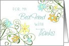 Thank You Maid of Honor Best Friend Card - Garden Flowers Floral card