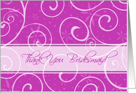 Thank You Bridesmaid Card - Pink Swirls card