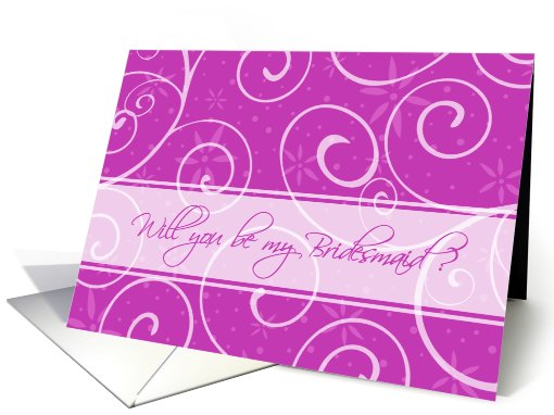 Bridesmaid Friend Invitation Card - Pink Swirls card (663799)