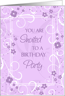 Birthday Party Invitation- Lavender Flowers card
