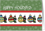 Happy Holidays from Both of Us Card - Colorful Ornaments card