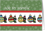 Christmas for Nephew Card - Colorful Ornaments card