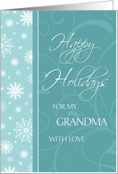 Happy Holidays for Grandma Card - Turquoise Snowflakes card