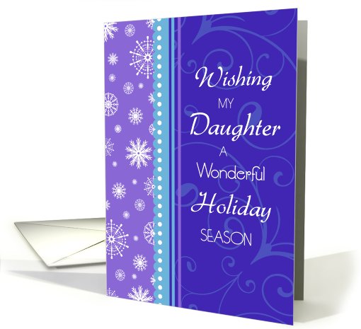 Christmas for Daughter Card - Purple Blue Snowflakes card (667294)