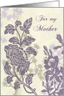 Mother of the Bride Thank You Wedding Day Card - Purple Floral card