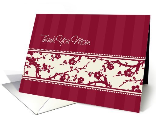Mother of the Bride Thank You Wedding Day Card - Burgundy Floral card