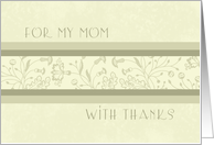 Mother of the Bride Thank You Wedding Day Card - Beige Floral card