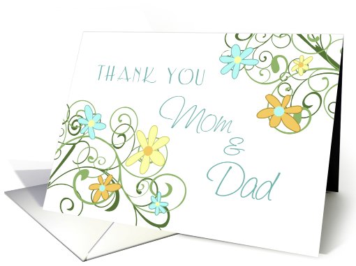Parents Thank You Wedding Day Card - Garden Flowers card (667909)