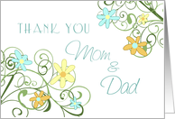 Parents Thank You Wedding Day Card - Garden Flowers card