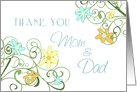 Parents Thank You Wedding Day Card - Garden Flowers card