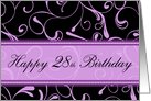 Happy 28th Birthday - Black & Purple Swirls card
