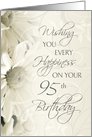 Happy 95th Birthday Card - White Flowers card