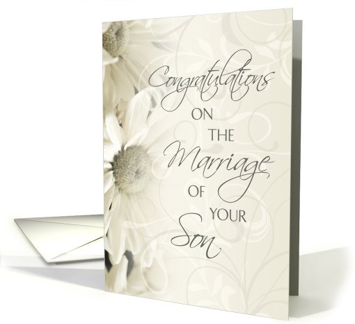 Congratulations on Marriage of Son Card - White Flowers card (669826)