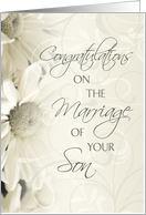Congratulations on Marriage of Son Card - White Flowers card