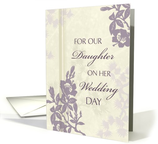 Congratulations to our Daughter on Wedding Day - Purple Floral card