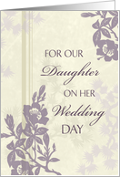 Congratulations to our Daughter on Wedding Day - Purple Floral card