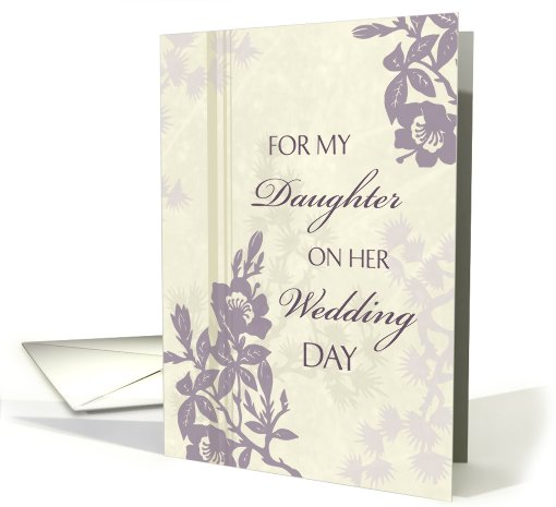 Congratulations to my Daughter on Wedding - Purple Floral card