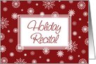 Christmas Recital Invitation Card - Red and White Snowflakes card