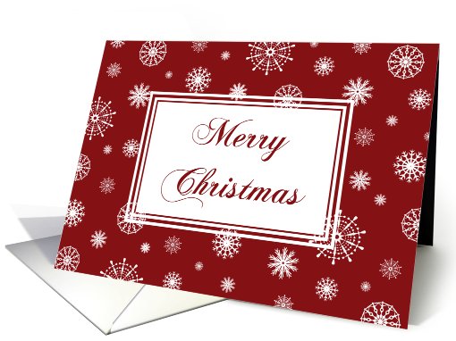 Merry Christmas from Both of Us - Red and White Snowflakes card