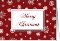 Merry Christmas from Both of Us - Red and White Snowflakes card