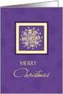 Merry Christmas - Yellow Purple Snowflakes card