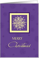 Merry Christmas from All of Us - Yellow Purple Snowflakes card