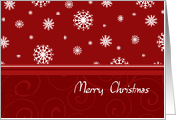 Merry Christmas from All of Us Card - Red White Snowflakes card