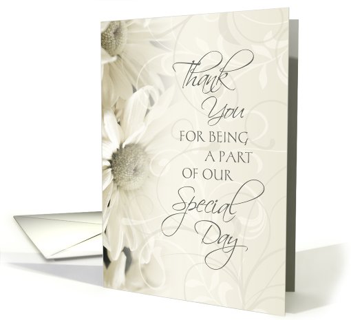 Thank You for Being in our Wedding - White Flowers card (675541)