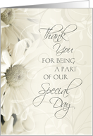 Thank You for Being in our Wedding - White Flowers card