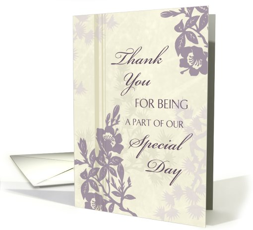 Thank You Cousin for Being in my Wedding - Purple Flowers card