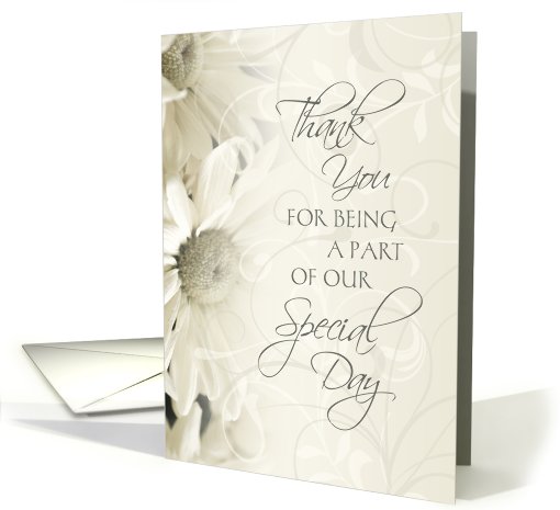 Thank You Sister for Being in my Wedding - White Flowers card (675609)