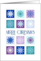 Merry Christmas Card - Blue Purple Snowflakes card