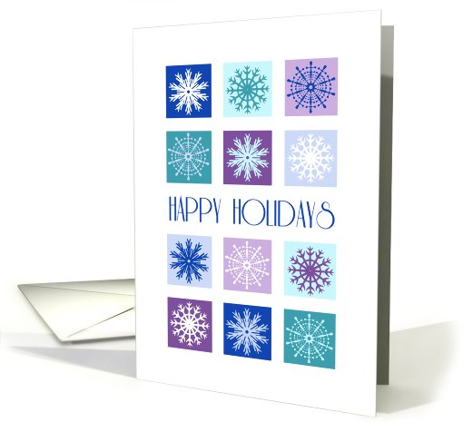 Christmas Happy Holidays Card - Blue Purple Snowflakes card (678109)