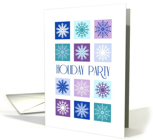 Christmas Holiday Party Invitation Card - Blue Purple Snowflakes card