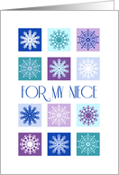 Christmas For Niece Card - Blue Purple Snowflakes card