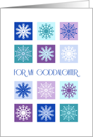 Christmas For Goddaughter Card - Blue Purple Snowflakes card